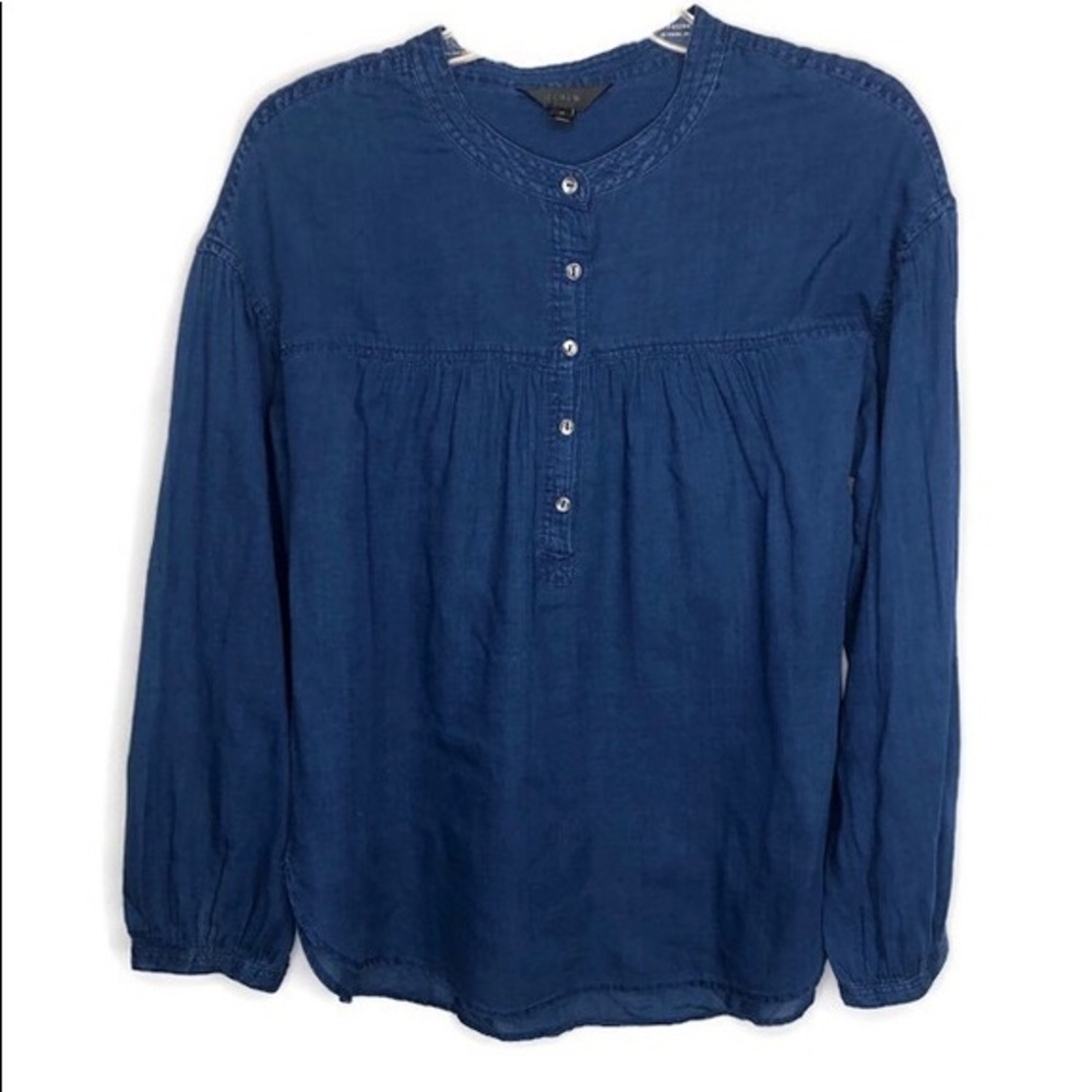 J CREW BLUE LIGHTWEIGHT BLOUSE 10